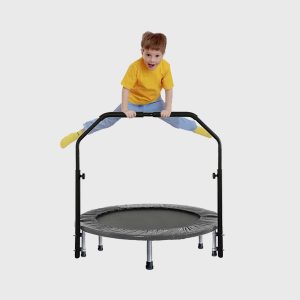40″ Folding Trampoline With Handrail